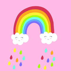 rainbow and rainbow illustration vector