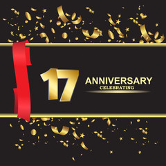 17 year anniversary logo template vector