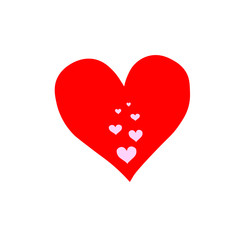 red heart on white background valentine day