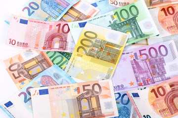 Obraz na płótnie Canvas Euro banknotes - background, texture