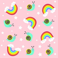 rainbow sun cloud illustration vector nursery