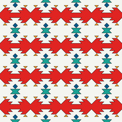 Ethnic, tribal seamless pattern. Native americans embroidery textile style surface print. Boho chic ornament