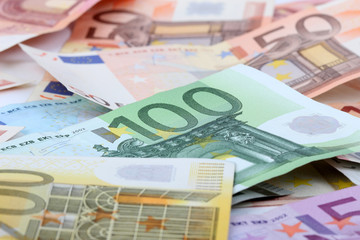 Euro banknotes - background, texture