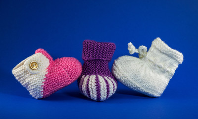 handmade knitted booties for the youngest children