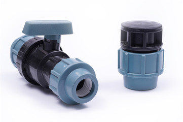 Irrigation system. cap and ball valve for drip irrigation