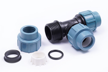 Irrigation system. Dismounted tee for drip irrigation