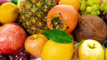 composition with a lot of differrent fruits. exotic fruits