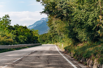 Fototapeta na wymiar Mountain road. Mountain range. The road in the mountains. Roadway in the mountains.