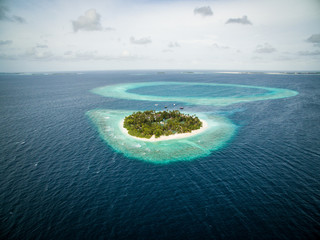 Malediven Insel von oben