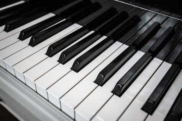 Naklejka premium Piano Keyboard. Piano keys viewed from above