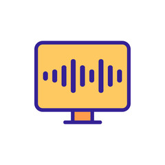 voice control icon vector. Thin line sign. Isolated contour symbol illustration