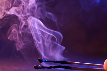 Smoke with color foils Photographed in the studio