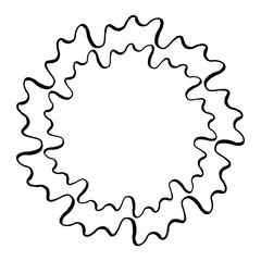 black and white vector frame in rustic style with curves, curls. Hand drawn elements. minimalism, simplicity.