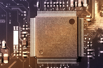 A close-up microchip