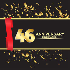 46 year anniversary logo template vector