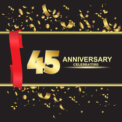 45 year anniversary logo template vector