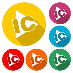 IC Letter Logo with long shadow