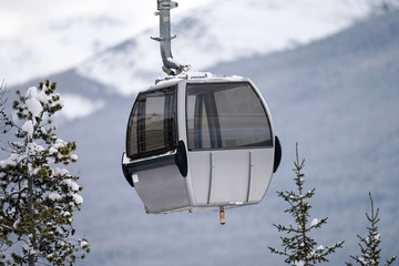 Gondola at rocky mountain ski resort