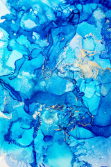 Artistic blue watercolor splash effect template