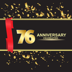 76 year anniversary logo template vector