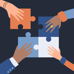Illustraton for teamwork managment.