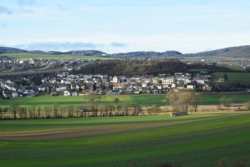 Blick über die Eifel mit Thür, Mendig und Kottenheim