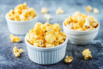 Cheesy spicy Popcorn in a bowl