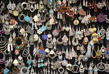 Arab style costume jewelry for women, tendrils, earrings