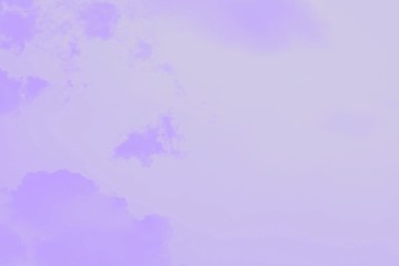 Violet purple sky with clouds. Toned sky background, copy space