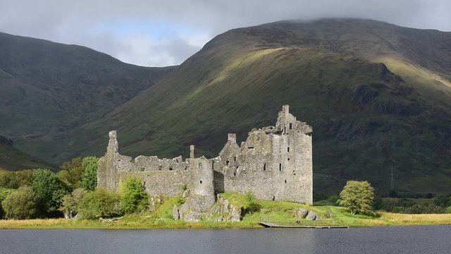 Kilchurn Castle ruin along Loch Awe, Argyll and Bute, Scotland, UK