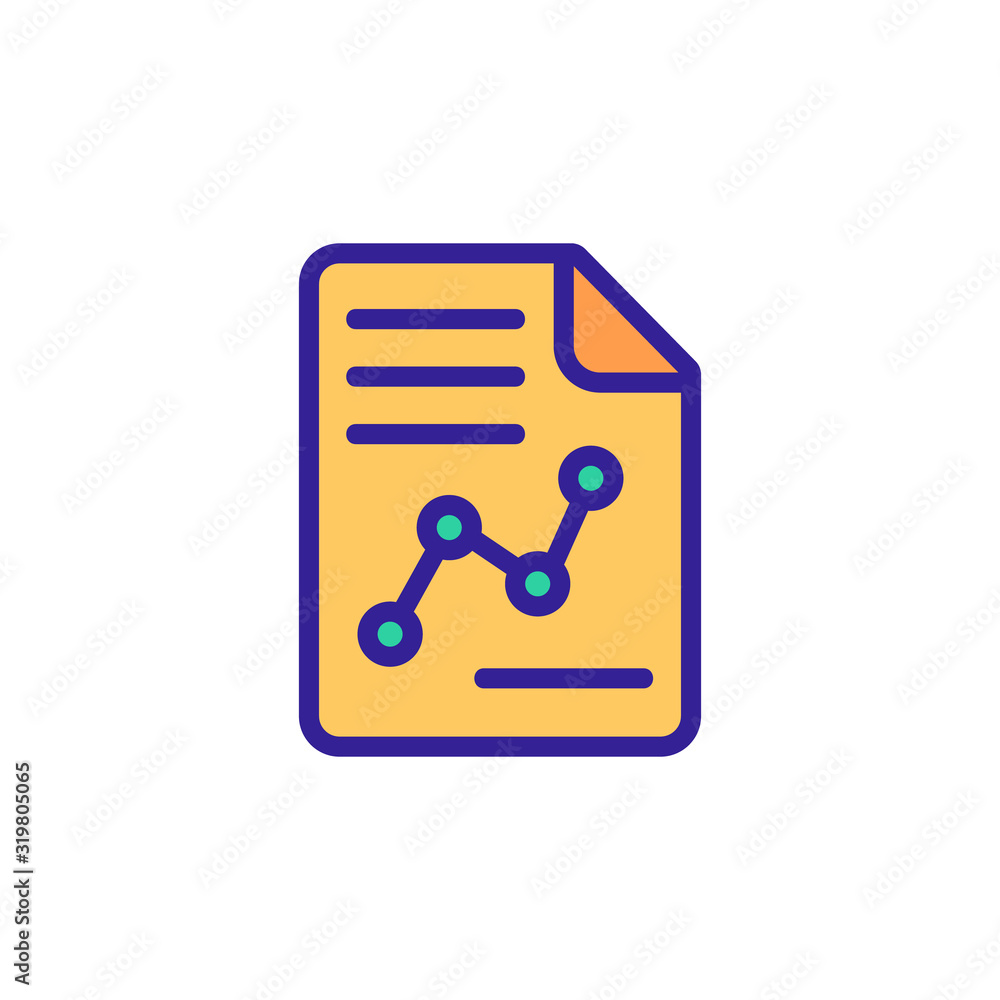Aufkleber graph on the icon vector document. thin line sign. isolated contour symbol illustration