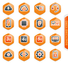 Mobile connection icons set