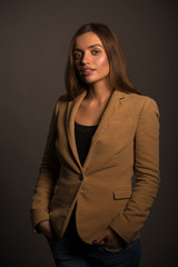 Portrait of a cute young cheerful girl
