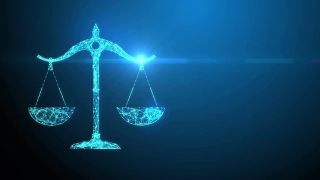 Libra zodiac constellation stars, dark sky blurred background, weigher