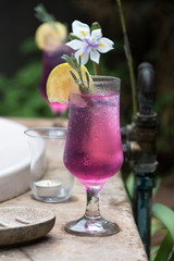 Pink, tropical refreshin cocktail