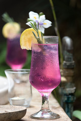 Pink, tropical refreshin cocktail