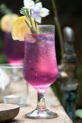 Pink, tropical refreshin cocktail