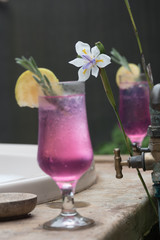 Pink, tropical refreshin cocktail