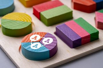 Business & HR colorful pie chart puzzle