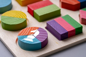 Business & strategy colorful pie chart puzzle