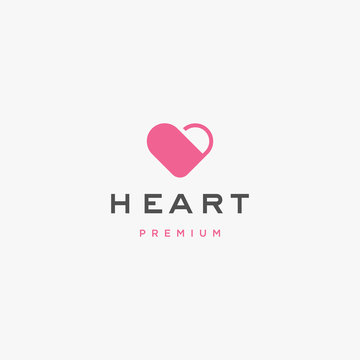 Love, heart logo icon illustration vector