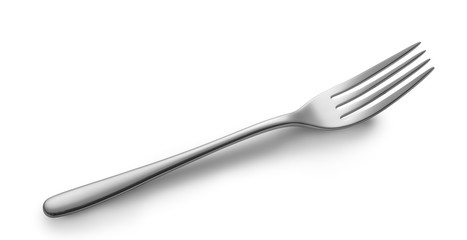 steel fork isolate on white, with clipping paths