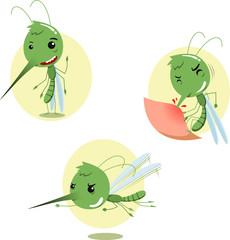 mosquito cartoon set