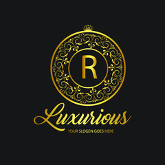 Naklejka premium luxury boutique, hair salon, real estate logo 