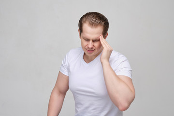 The man in white shirt suffers from sclerosis. Problems with the memory and forgetfulness.