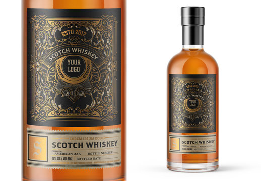 Vintage Whiskey Label Packaging Layout&nbsp;