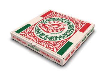 Vintage Pizza Box Label Layout