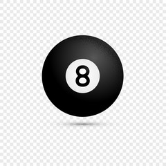 Isolated black billiard eight ball