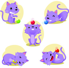 kitten cartoon set