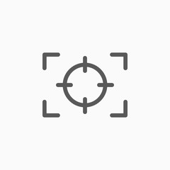 focus icon, focus len vector